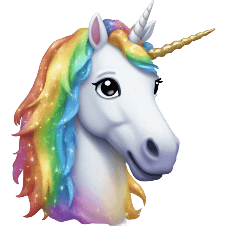 Rainbow sparkly unicorn emoji