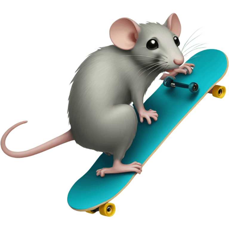 rat riding skate board emoji