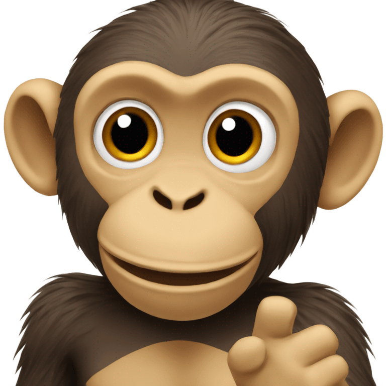 Monkey waving hi emoji