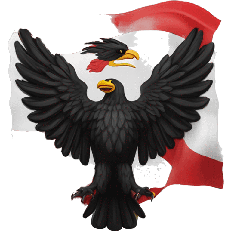 Albanischer adler von der albanien flagge als umriss schwarz emoji