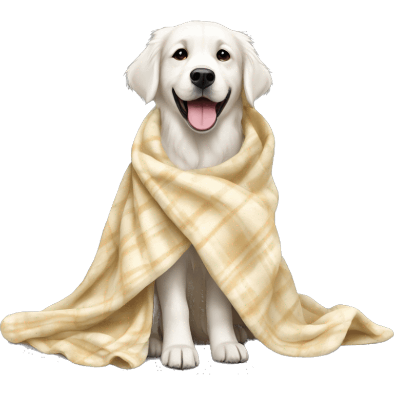 White Golden retriver with blanket emoji