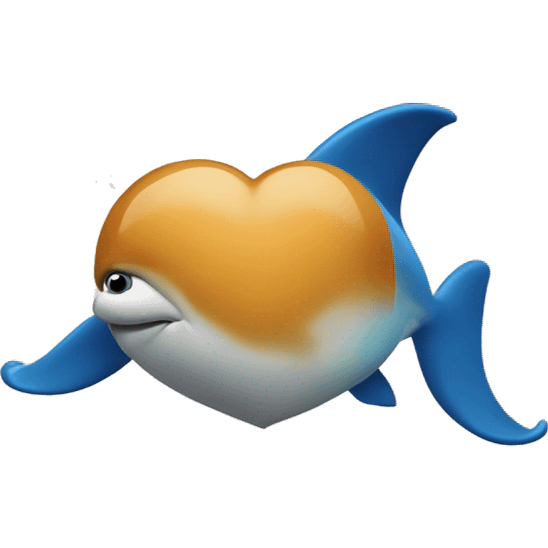 Dauphin dans un coeur emoji