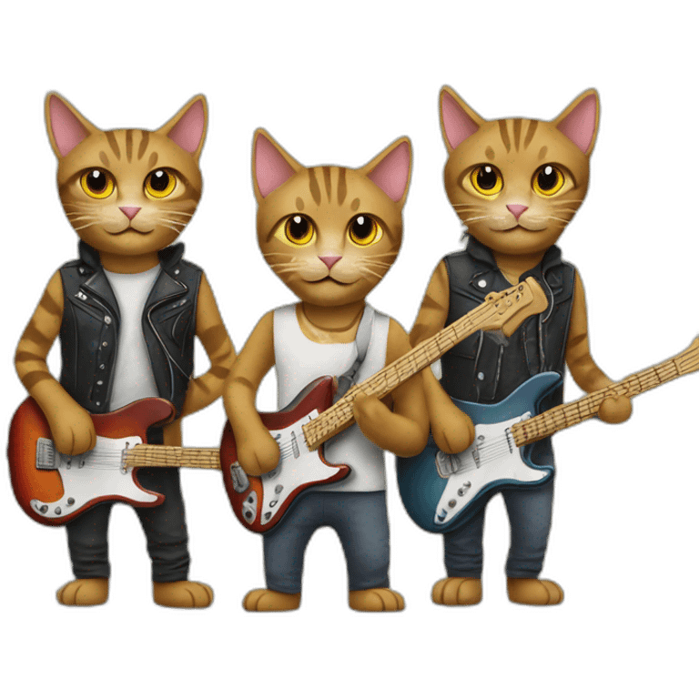 Three cats in a band emoji