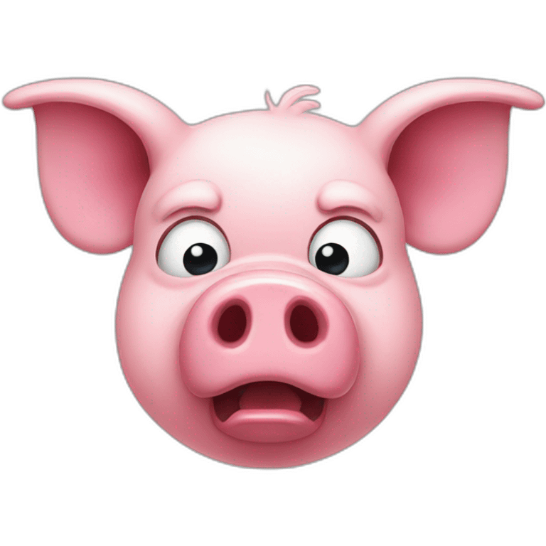 Pink pig angry emoji