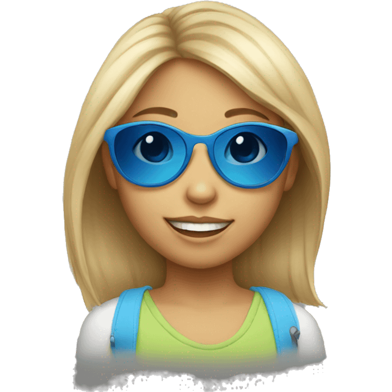 Little girl with blue sunglasses emoji