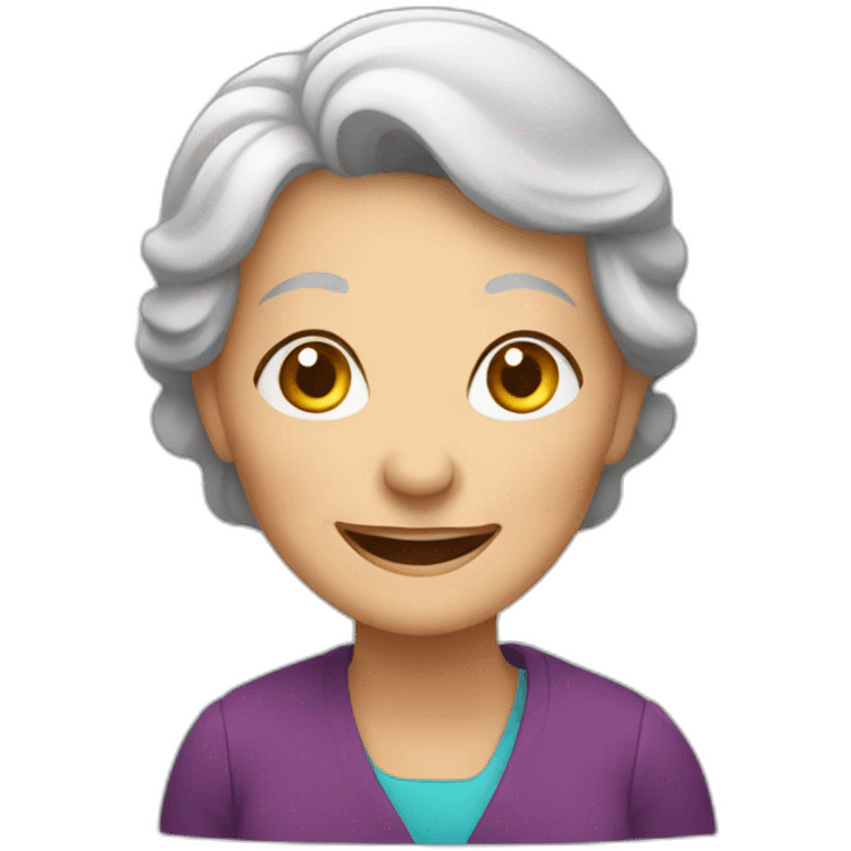 happy elderly woman   emoji