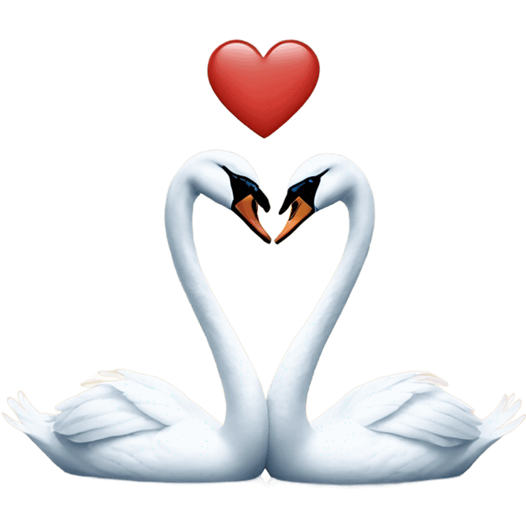 two swans making a heart  emoji