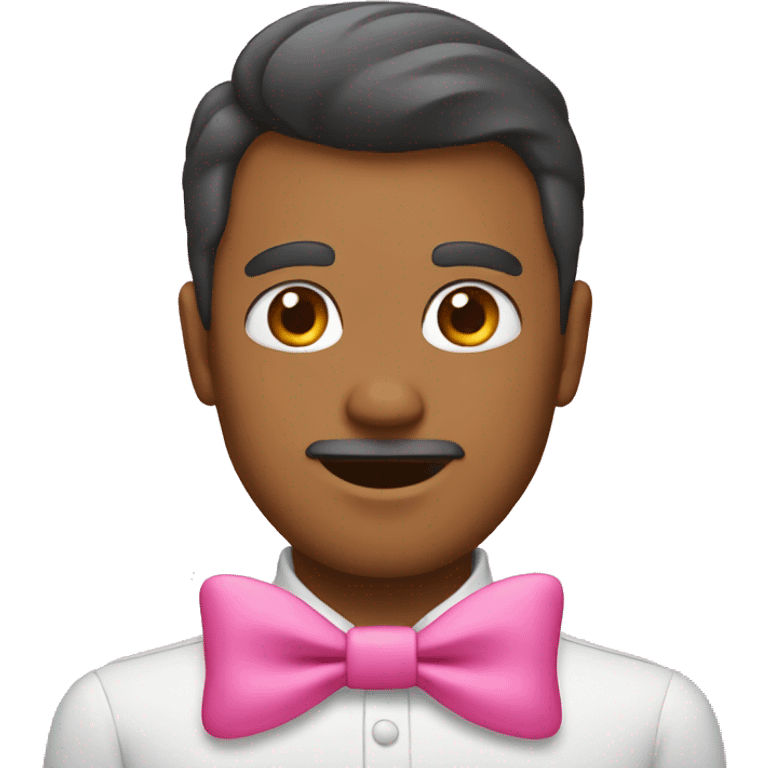 Man with a pink bow  emoji