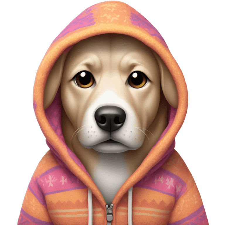 Dog wearing a hoodie emoji