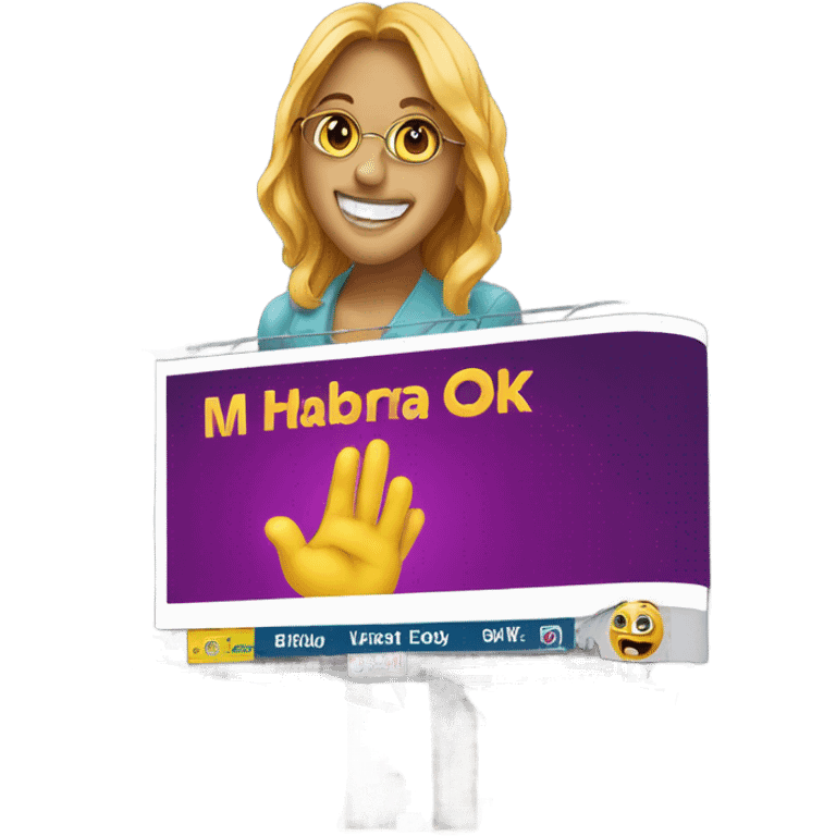 The work OK on a billboard emoji