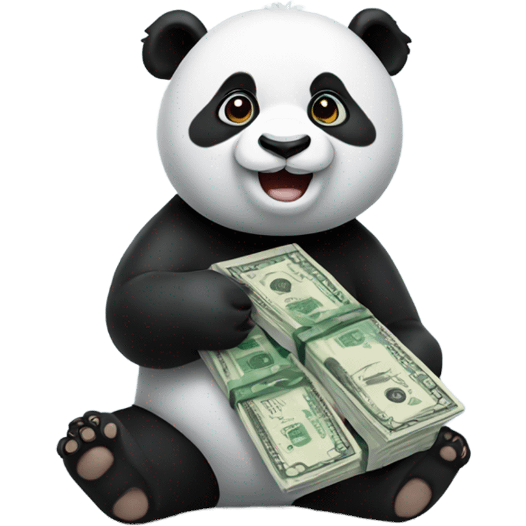 Panda Holding Money emoji