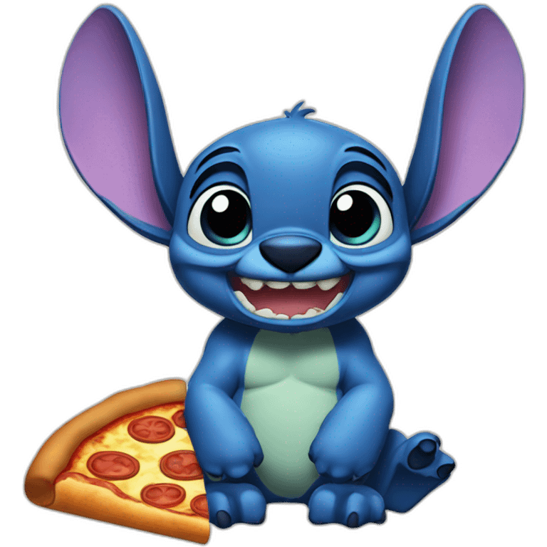 Stitch avec une pizza emoji