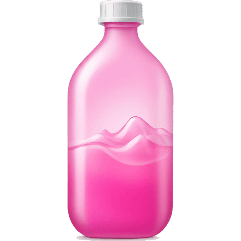 plastic bottle with crystaline pink liquid emoji