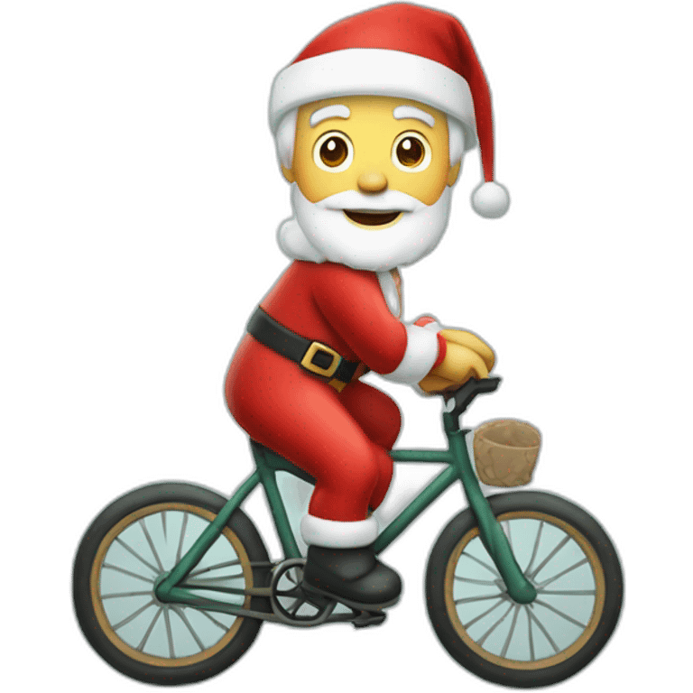 santa klaus à vélo emoji