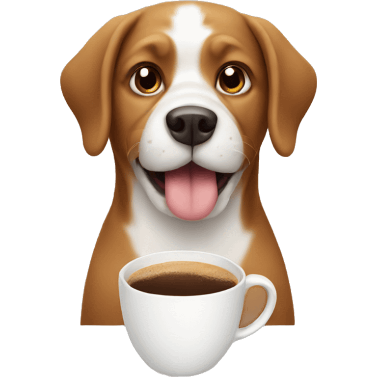 dog with coffee emoji