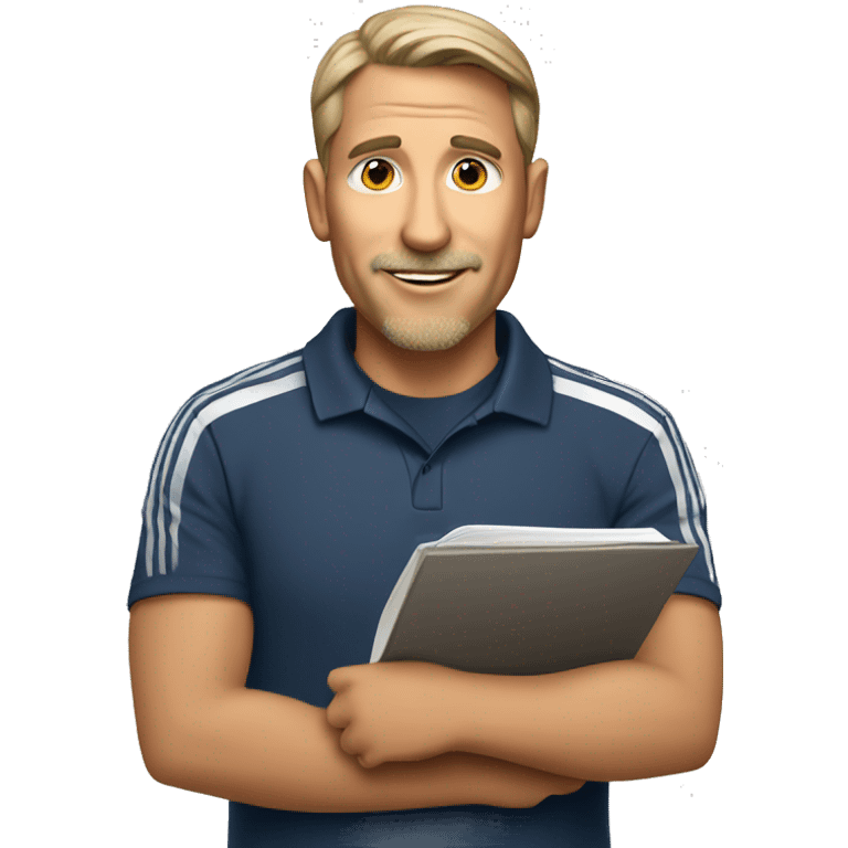 soccer coach with notebook emoji