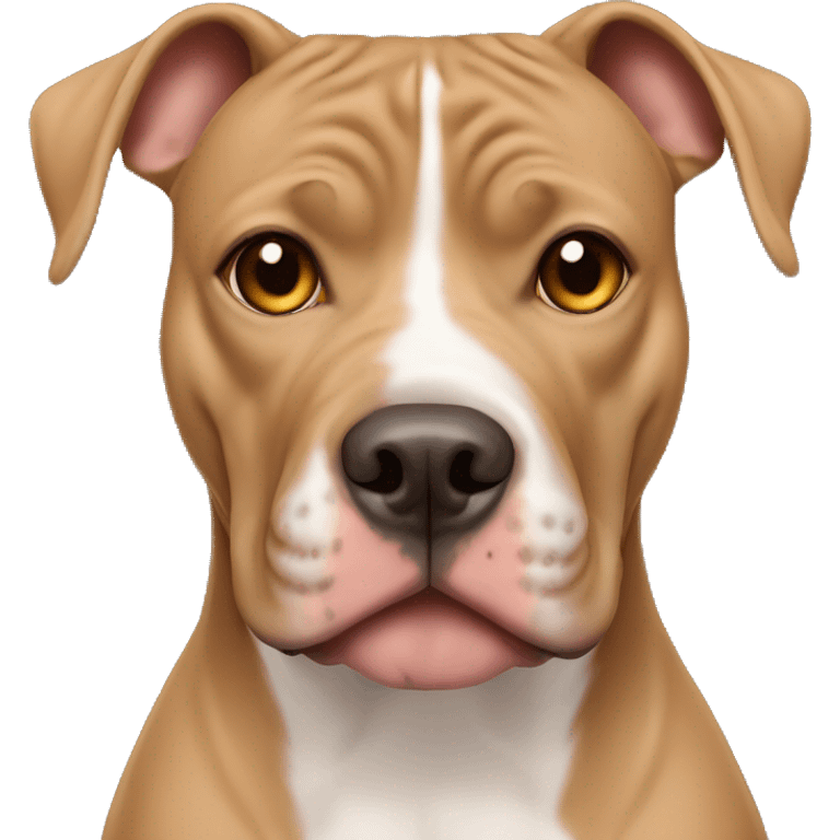 light brown american pitbull terrier with light brown eyes emoji