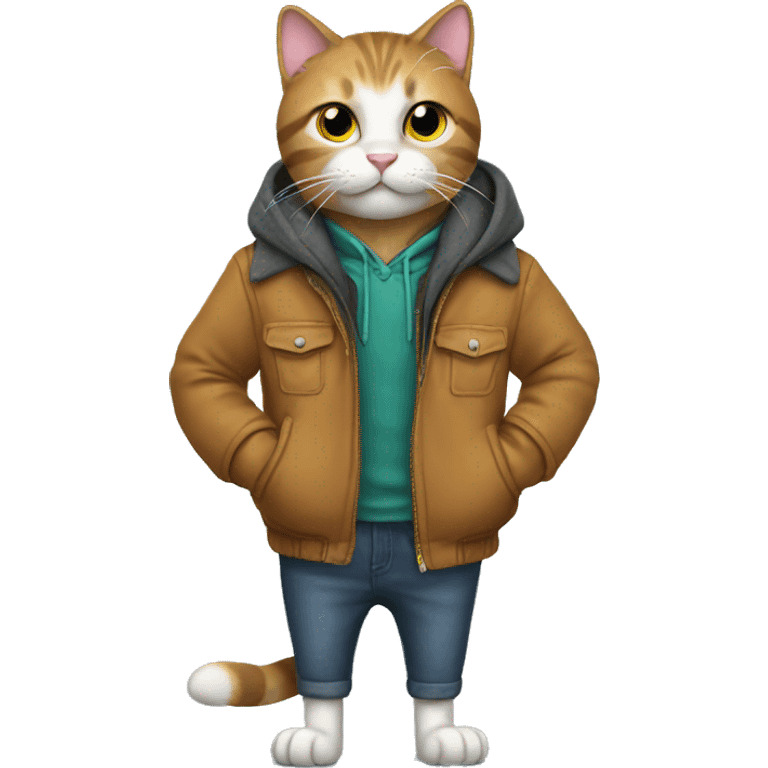 Cat with jacket emoji