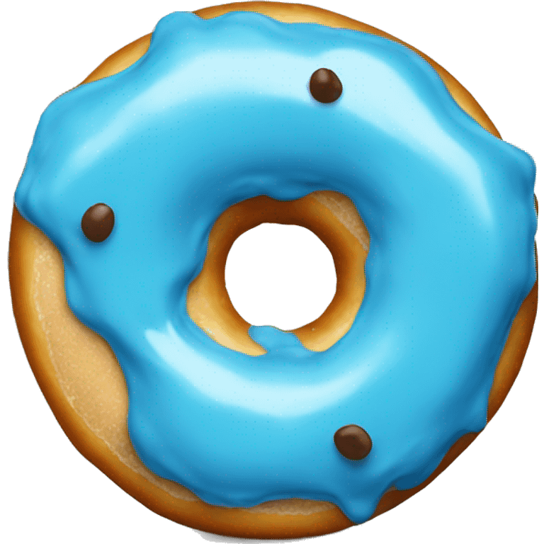 one doughnut with blue glaze emoji