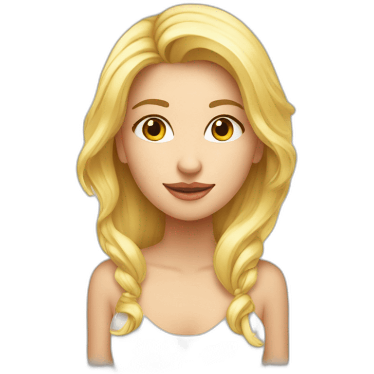 Fille blonde long jeu veux tête ronde emoji