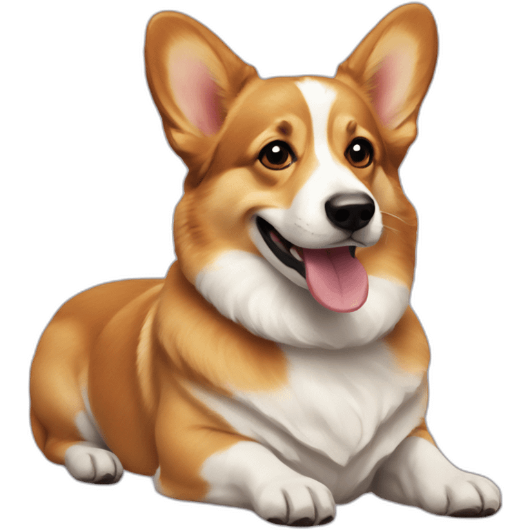 Corgi painting emoji