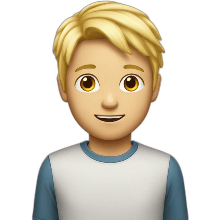 10 years old boy blond hai emoji