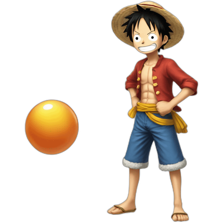 Luffy qui jongle avec un ballon emoji