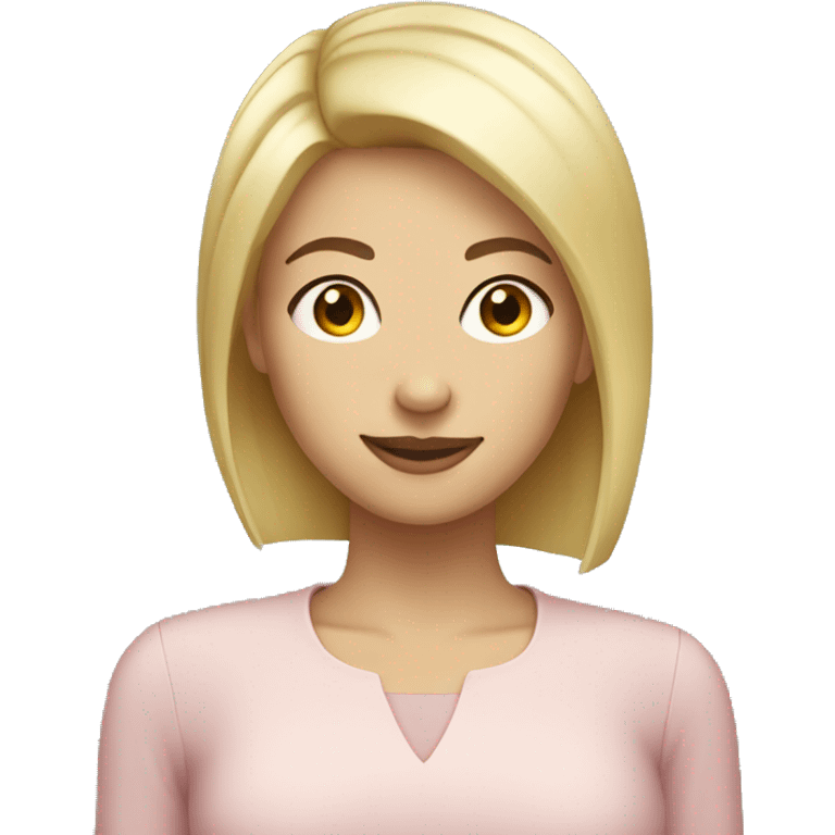 woman with hazel eyes blonde short straight hair happy emoji