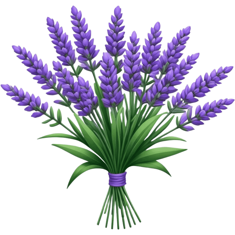 big bouquet Lavender, stem, leaf emoji