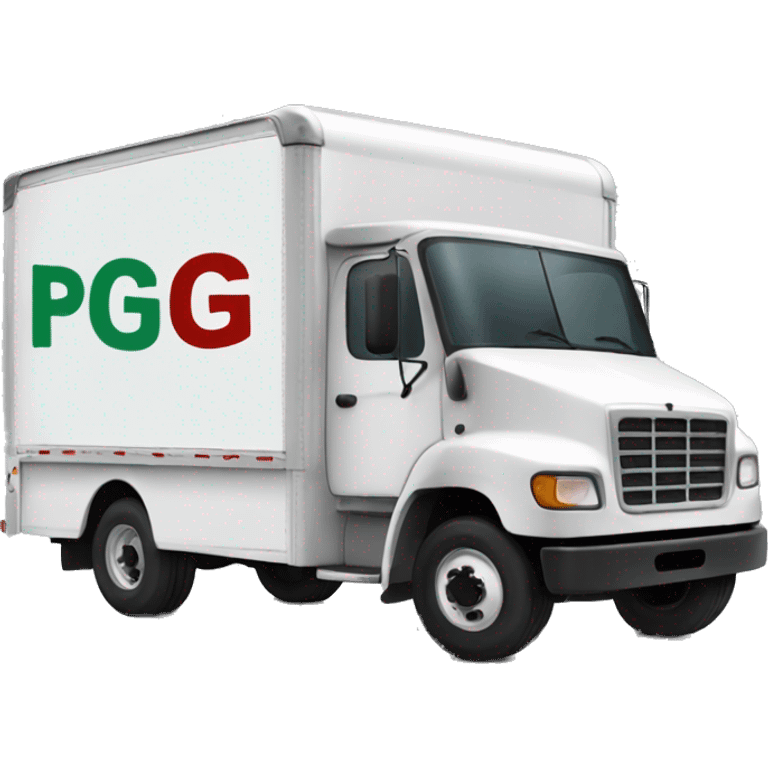 Boxtruck with letters "PGS” on the side emoji