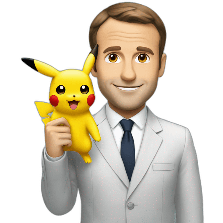 Macron avec pikachu emoji