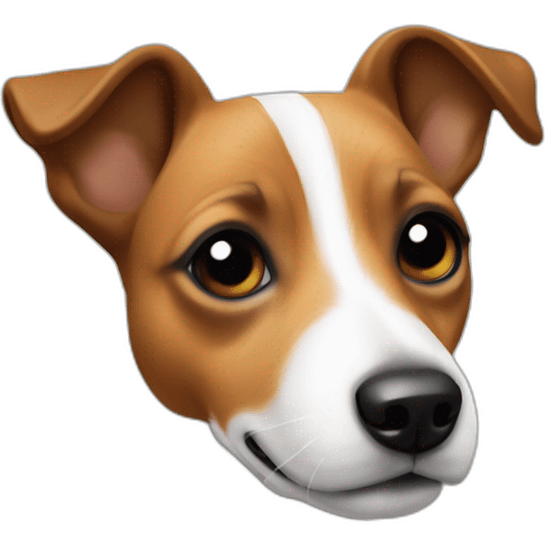 Jack Russell avec une hache noir sur l’œil emoji