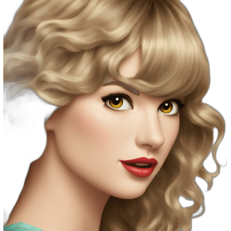 Taylor Alison Swift Long wavy hair with bangs emoji