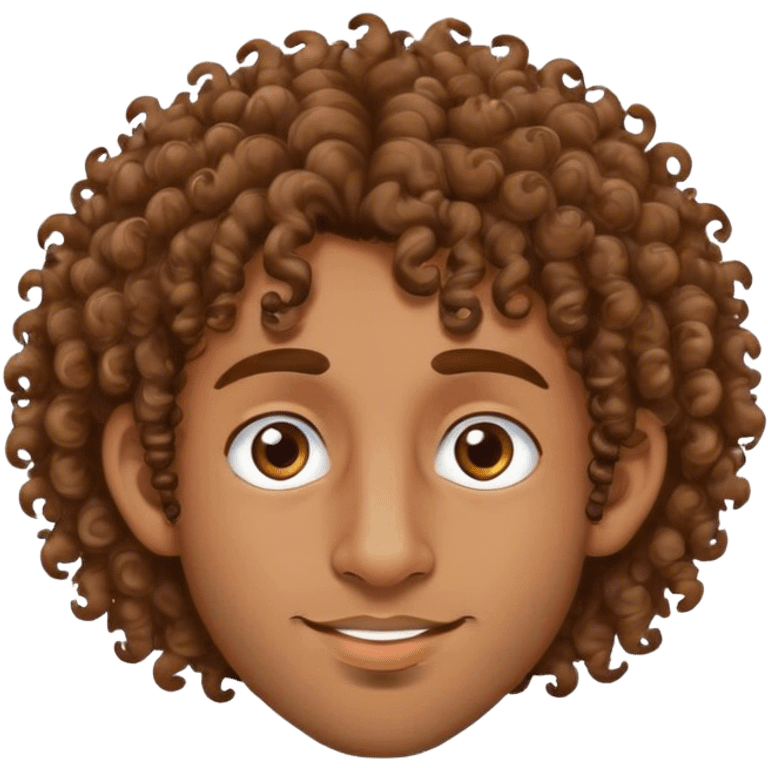 Brown curly haired guy with nose ring emoji