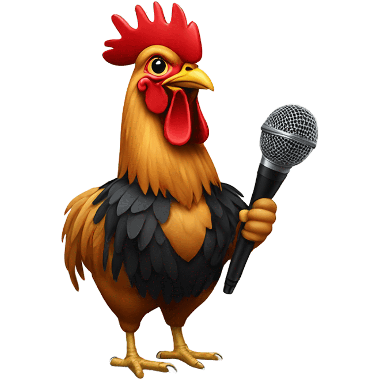 Rooster with microphone  emoji