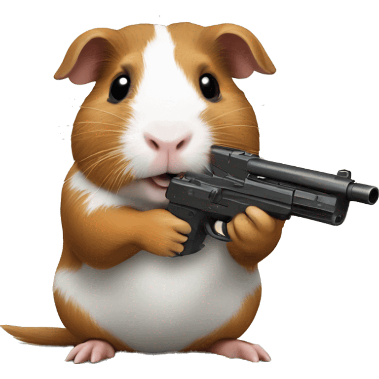 guinea pig holding toy gun emoji