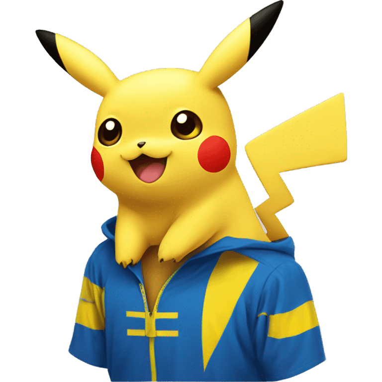 pikachu if it was from ukraine with ukranian ymbols and colors emoji