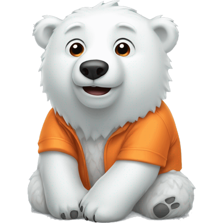 Polar bear with orange shirt  emoji