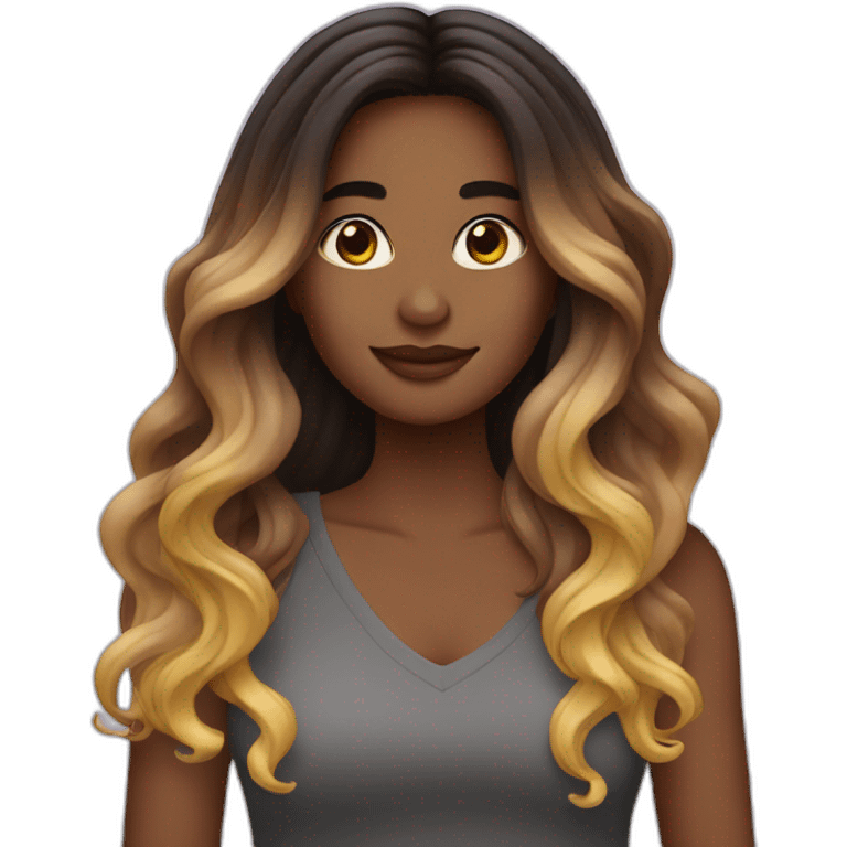 Long wavy ombré hair woman emoji