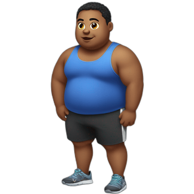 Chubby  boy doing workout  emoji