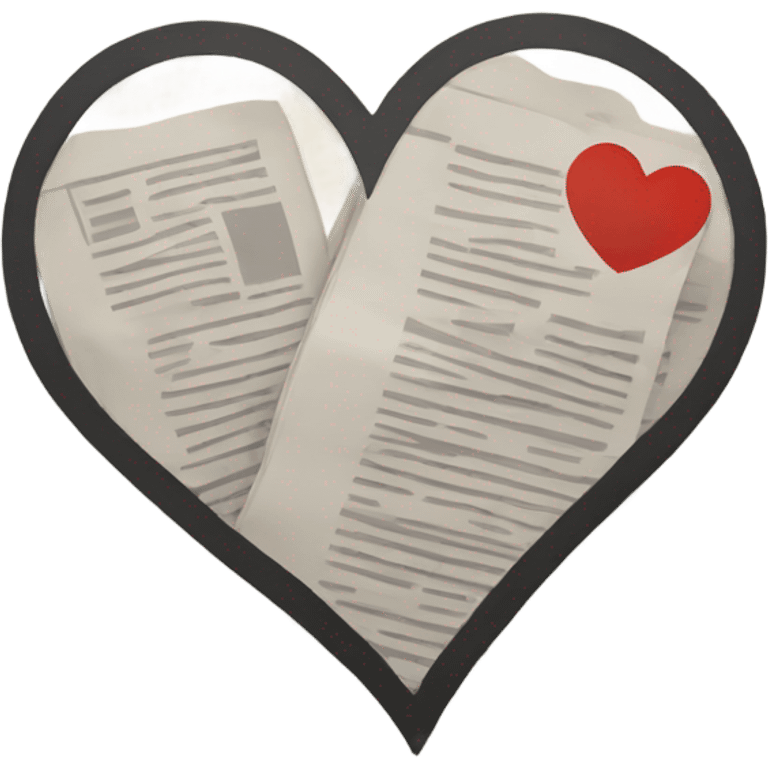 Newspaper with Heart emoji