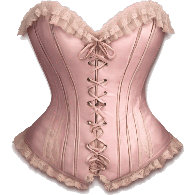 vintage rococo light pink corset with lace and frills  emoji