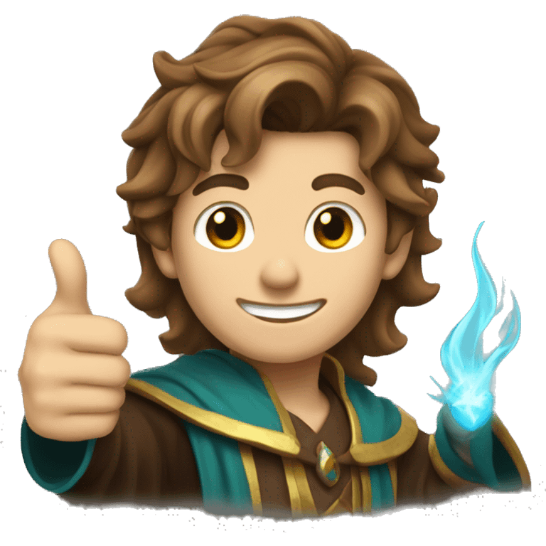 male mage brown hair thumbs up emoji