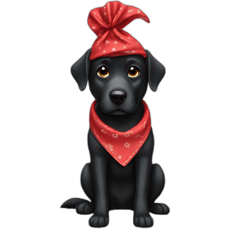 black-dog-with-a-red-bandana-around-its-neck emoji