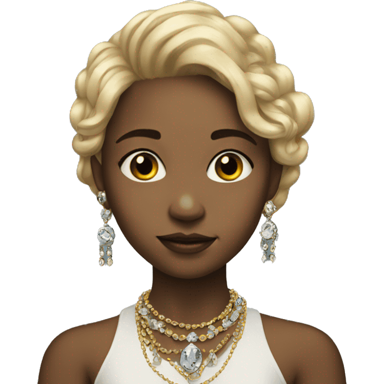 portrait of girl with jewelry emoji