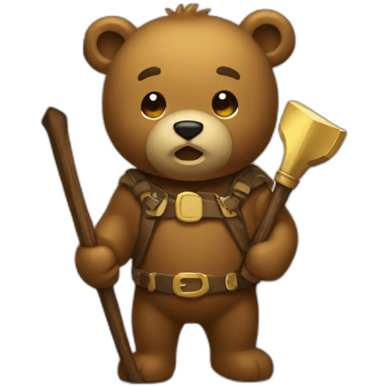 bear with pickaxe gold emoji