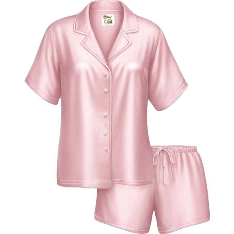 pale pink silky pajama set emoji