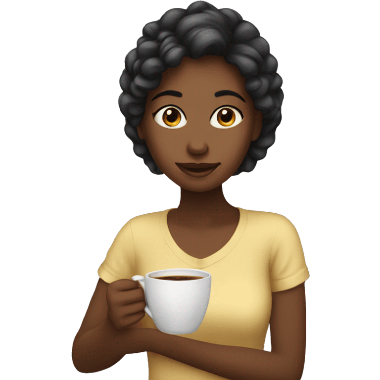 A girl drinking coffee  emoji