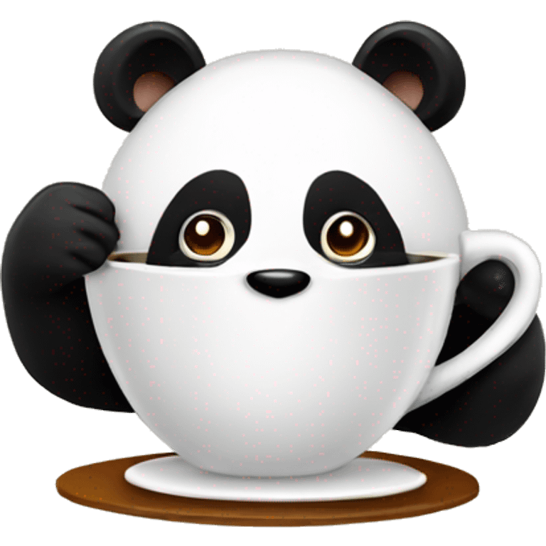 Panda drinking coffee emoji