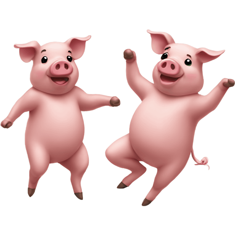 Pigs dancing emoji